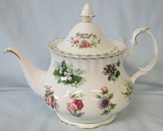 Royal Albert Flowers Of The Month Teapot Factory Second 