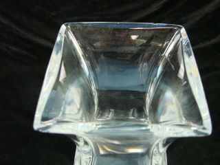 Vintage Signed Baccarat France Crystal Clear Glass Lotus Flower Vase 9.  5 