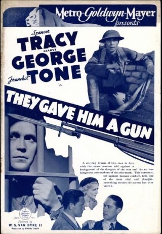 They Gave Him A Gun Pressbook,  Spencer Tracy,  Gladys George,  Franchot Tone