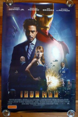 Iron Man Marvel 2008 Australian One Sheet Movie Poster Robert Downey Jr