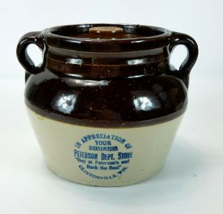 Vintage Red Wing Bean Pot With Lid Peterson Dept Store Clintonville Wisconsin