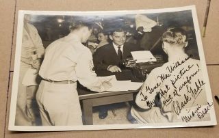 1942 Clark Gable Photo Enlisting In Army Wwii - Secretarially Signed