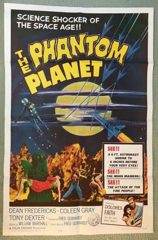 Movie Poster: The Phantom Planet - 27 " X 41 " - Folded,  1962