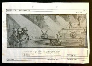 Superman Iii - Pencil Storyboard Drawing,  Production Design Concept