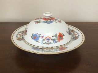 A Raynaud Ceralene Limoges Vieux Chine Round Covered Muffin Warmer Butter Dish