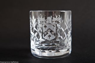 Crystal Whiskey Glasses - Family Crest - Lead Crystal - Gift Boxed 3
