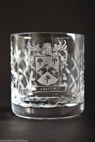 Crystal Whiskey Glasses - Family Crest - Lead Crystal - Gift Boxed 4