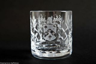 Crystal Whiskey Glasses - Family Crest - Lead Crystal - Gift Boxed 5