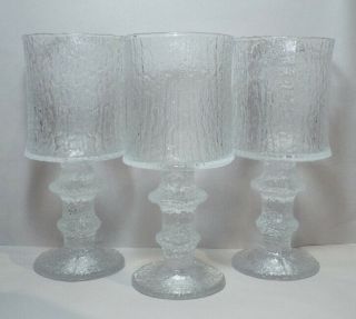 Iittala Senator Festivo Wine Water Goblet 3 Piece Set Perfect Crystal Glass Mcm