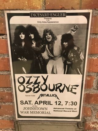 Ozzy Osbourne Metallica Concert Flyer Poster 1986 11x17