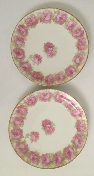 Haviland Limoges Drop Rose Pink Salad Plate 7.  5 " Set Of Two