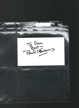 Paul Newman Autographed 3x5 Index Card B