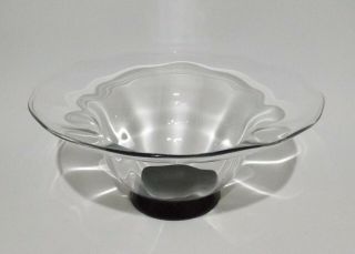 Orrefors - Simon Gate - Art Glass Bowl On Black Base