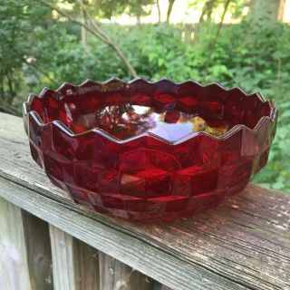 Fostoria American Ruby,  Red,  8 " Bowl,  3 1/2 " Deep