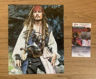 Johnny Depp Signed Pirates Of The Caribbean 8x10 Photo Autograph Jsa Ee45635