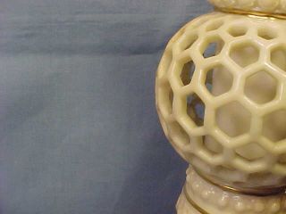 Royal Worcester Reticulated Double Walled Blush Ivory Urn By Owen C.  1887 4