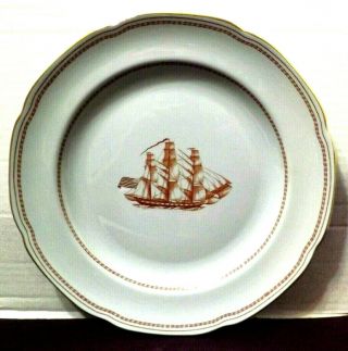 Spode " Trade Winds Red " 8 Dinner Plates 8 Plates