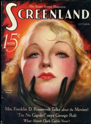 Screenland • Oct.  1932 • Constance Bennett • Cover By Charles Sheldon