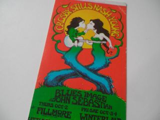 Crosby Stills Nash & Young Original_1969_fillmore Concert Ticket_ex -