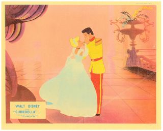 Cinderella Lobby Card 1950 Walt Disney Animation Classic Prince Charmin