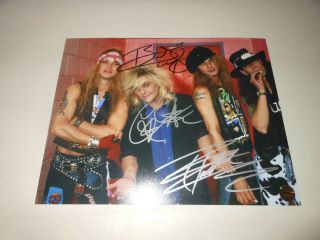 Metal Rock Band Poison Signed 8x10 Photo 3 Autographs - Brett Michaels W