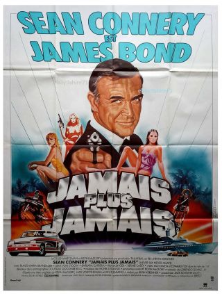 1985 Never Say Never Again Sean Connery James Bond 007 French 47x63 Movie Poster