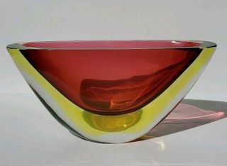 Flavio Poli Seguso Murano Sommerso Red Uranium Color Italian Art Glasscirca1950s