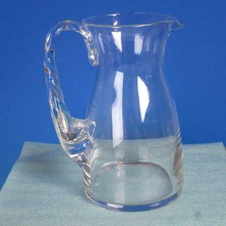 Signed Lalique French Art Glass Frejus Pattern Crystal Glass Water Pitcher 3