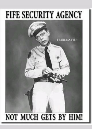 Andy Griffith Show Barney Fife Security Agency Metal Tin Sign