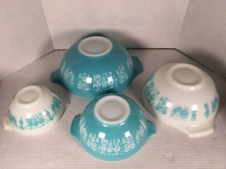 Vintage Set Of 4 Pyrex Amish Butterprint Cinderella Mixing Bowls