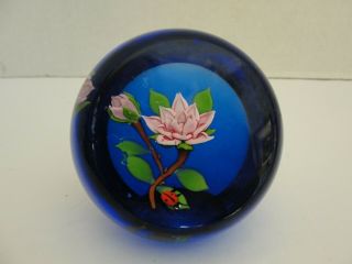 Caithness Scotland William Mason Limeted Addition Rose And Lady Bug Paperweight