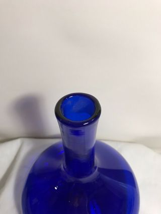 Vintage Blenko MCM Decanter Two Shade of Blue Genie Bottle 13 3/4 
