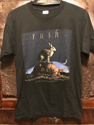 Rush Vintage 1993 Large Counterparts Concert Tour Usa Made 2 Sided T Shirt