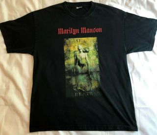 Vintage Rare Marilyn Manson Death Tarot Card T - Shirt Men 