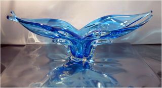LARGE VINTAGE MID CENTURY MURANO ART GLASS AQUA BLUE 17 