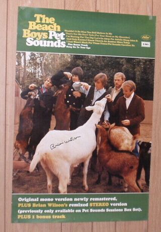 The Beach Boys Pet Sounds Promo Poster 30 " X 20 " Signed By Brian Wilson - Rare