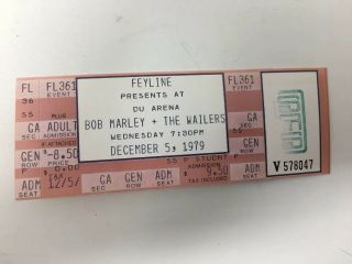 Bob Marley The Wailers 1979 Concert Ticket Denver Univ Arena Vintage