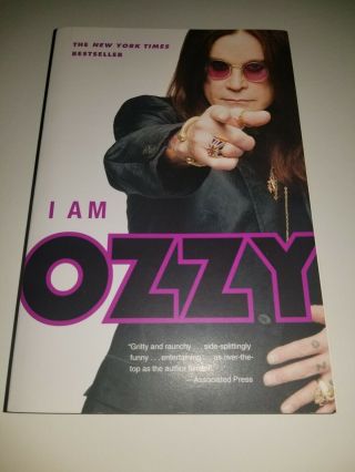 Ozzy Osbourne Hand Signed I Am Ozzy Book Black Sabbath Beckett Bas Certed Bat