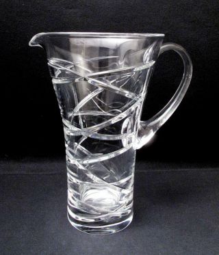 Royal Doulton Crystal " Saturn " Large Pitcher Jug Signed Contemporary Modern