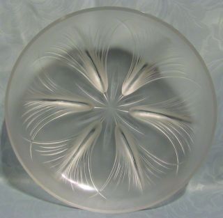 Verlys Art Deco Crystal Art Glass Papyruses Design Bowl Frosted Bas Relief 12 "