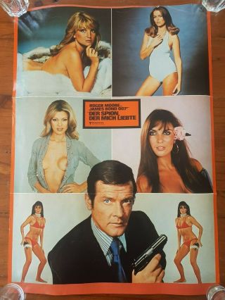 The Spy Who Loved Me 1977 German Jumbo Lobby Card Poster James Bond 007