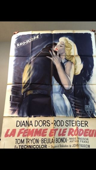 One Sheet Movie Poster/the Unholy Wife/french/sexy Diane Dors/1957
