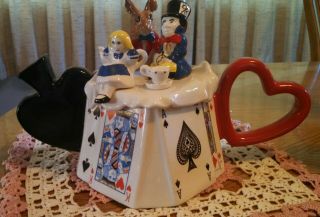 Paul Cardew Southwest Ceramics Alice In Wonderland Teapot Dated 1990
