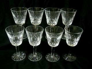 Waterford Crystal Lismore Pattern 6 " Stemmed Wine Glasses 8 Pc Set