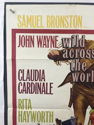 CIRCUS WORLD Movie Poster (Fine) One Sheet 1965 John Wayne Cowboy 4035 2