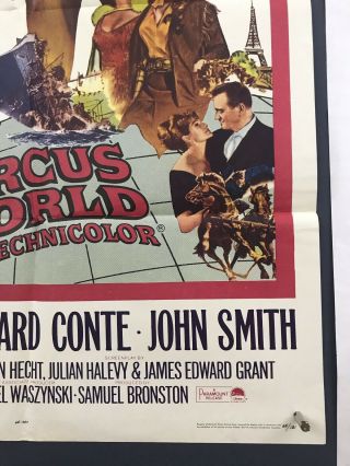 CIRCUS WORLD Movie Poster (Fine) One Sheet 1965 John Wayne Cowboy 4035 4
