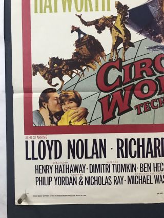 CIRCUS WORLD Movie Poster (Fine) One Sheet 1965 John Wayne Cowboy 4035 5