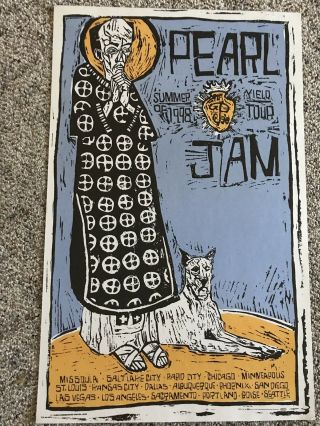 Pearl Jam Ames Bros.  Poster Summer 1998 Yield Tour Sacramento
