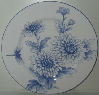 Tiffany & Co Nature Blue White Chrysanthemum Dinner Plate