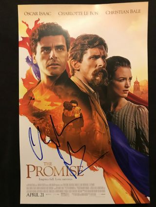 Christian Bale Autographed Autograph Auto Signed 11x17 The Promise Mini Poster